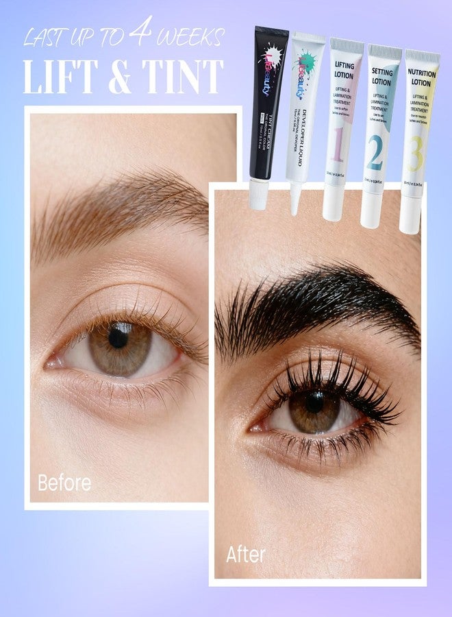 لي بيوتي مجموعة ليبيوتي لرفع الرموش وتلوينها بالأسود، 4 في 1 لتجعيد الرموش وتصفيف الحواجب، أداة احترافية لرفع الرموش مع 15 مل من كريم التلوين الأسود، بلسم لاصق للرموش مطور لسهولة الاستخدام المنزلي - Image 2